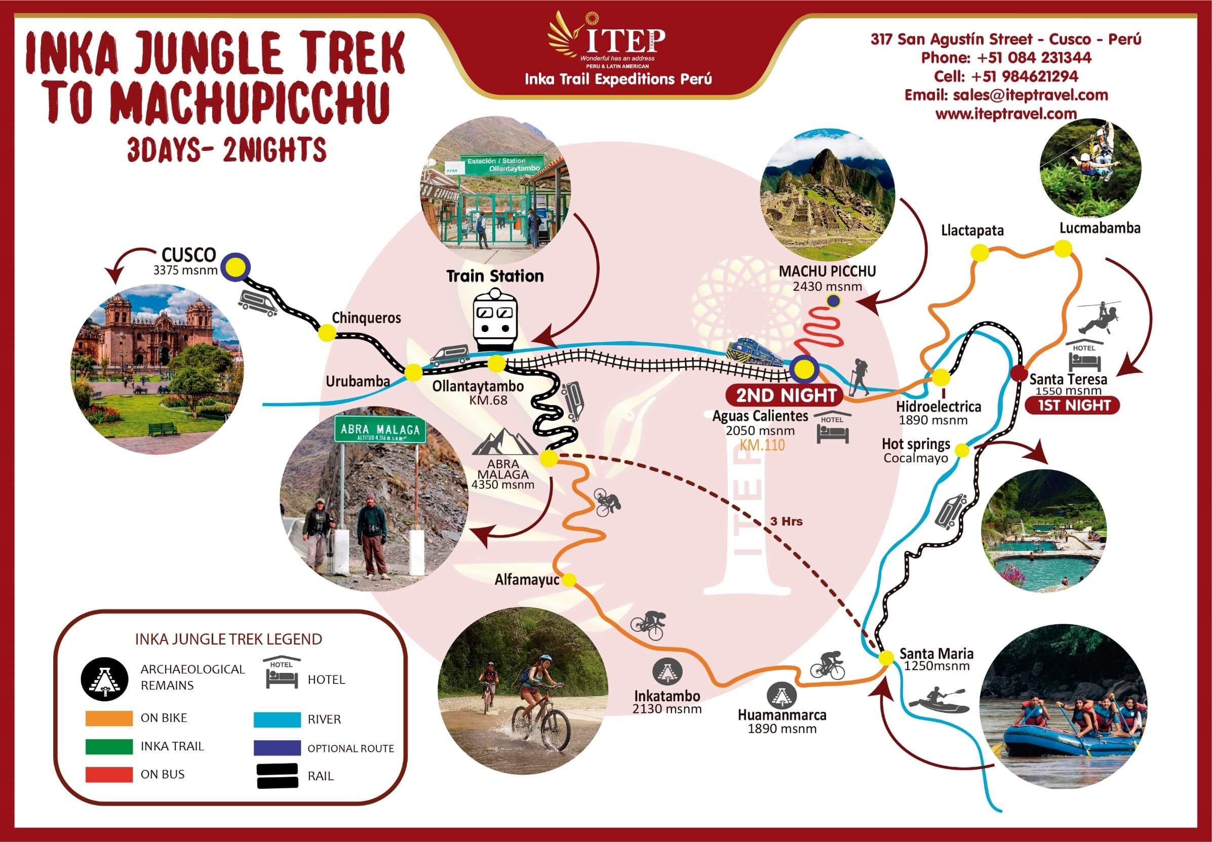 Adventure Inka Jungle Trek to Machu Picchu in 3 Days  map